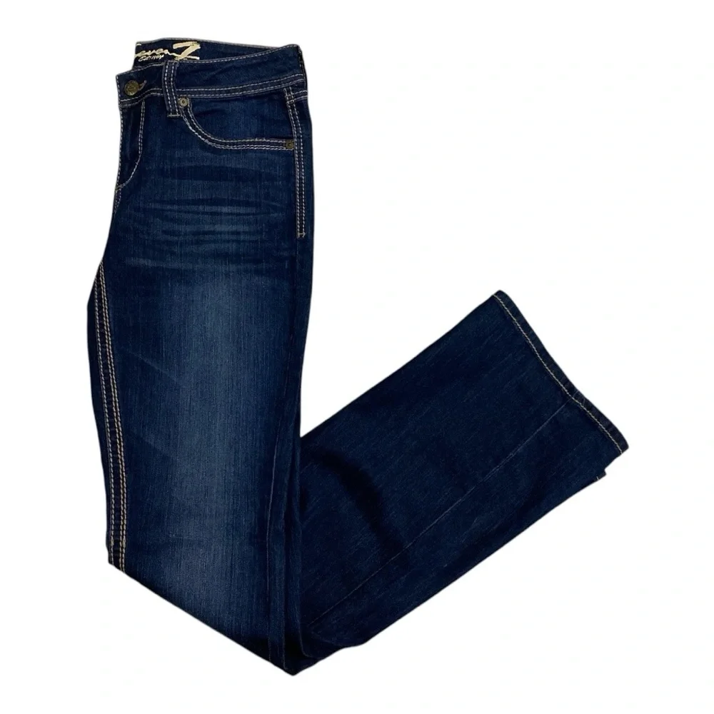Seven7 Women's Boot Cut Jeans Size 8 Back Pocket Embroidery Festival Denim - Picture 8 of 16